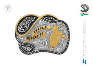 12487F ND Fivela Country Infantil Touro Bull Rider