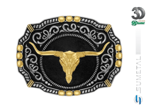 14129FJ ND Fivela Country Masculina Longhorn