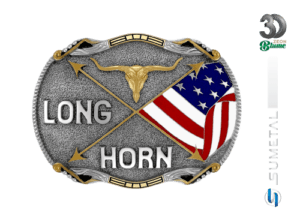 Fivela Country Masculina Longhorn Bandeira EUA 12870FE ND