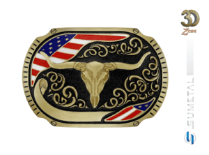 Fivela Country Masculina Longhorn Bandeira 15541FJ OV