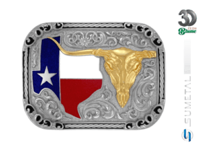 Fivela Country Masculina Longhorn Bandeira Texas 14131F ND