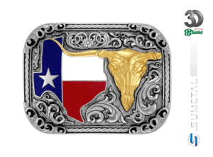 Fivela Country Masculina Longhorn Bandeira Texas 14131FE ND