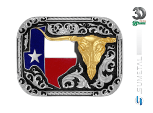 Fivela Country Masculina Longhorn Bandeira Texas 14131FJ ND
