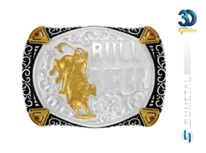 12346F PD Fivela Country Masculina Touro Bull Rider