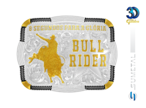 Fivela Country Masculina Touro Bull Rider 8 Segundos Para Glória 12639F PD