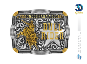 Fivela Country Masculina Touro Bull Rider 8 Segundos Para Glória 12639FE PD