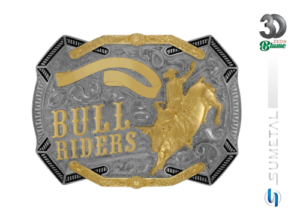 Fivela Country Masculina Touro Bull Rider Extra Grande 14418F PVD
