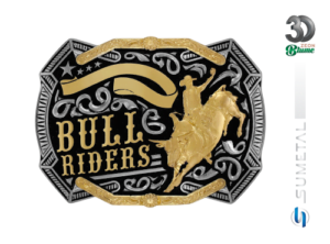 Fivela Country Masculina Touro Bull Rider Extra Grande 14418FJ PVD
