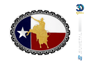 Fivela Country Touro Bandeira Texas Masculina 15567F PD