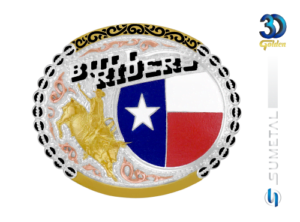 Fivela Country Touro Bandeira Texas Bull Riders 12860F PDC