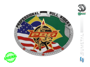 Fivela Country Masculina PBR Bandeira do Brasil e estados Unidos da America 12084F ND