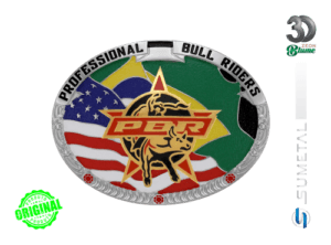 Fivela Country Masculina PBR Bandeira do Brasil e Estados Unidos da America 12084FJ ND