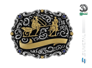 12761FJ ND Fivela Country Team Roping Masculina