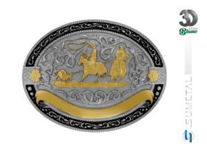 13313F ND Fivela Country Team Roping Masculina