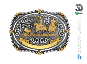 13956FE ND Fivela Country Team Roping Masculina