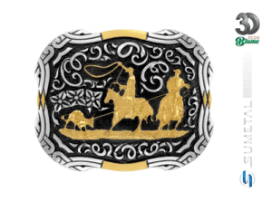 Fivela Country Team Roping Masculina Laço em Dulpla 15449FJ ND