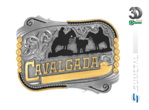 Fivela Country Masculina Cavalgada 13371F ND Clara G - Frente