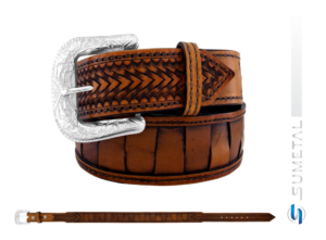 Cinto Country Com Faixas Caramelo Destacado CT0124