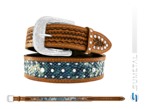 Cinto Country Jiboia Azul Caramelo Destacado CT0133