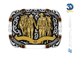 Fivela Country Casal Casamento 12496FJ PD
