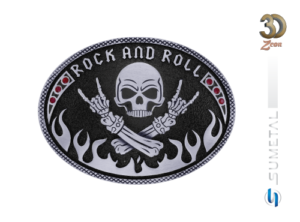 Fivela Country Caveira Rock And Roll Motoclube 15583FJ PV
