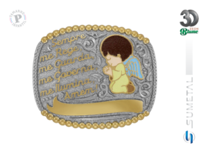 Fivela Country Infantil Anjo da Guarda Oração 14348F ND