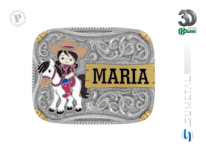 Fivela Country Infantil Menina Nome 14475F ND P Clara - Frente