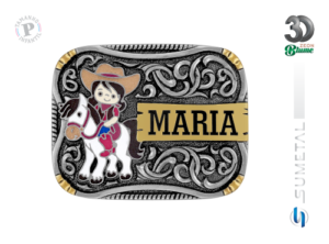 Fivela Country Infantil Menina Nome 14475FE ND P Escurecida - Frente