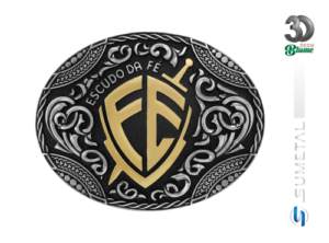 Fivela Country Masculina Escudo da Fé 13511FJ ND