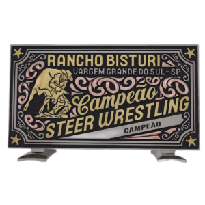 Placa de Premiação Personalizada Steer Wrestling Rancho Bisturi 2024 ET1099 PVCD