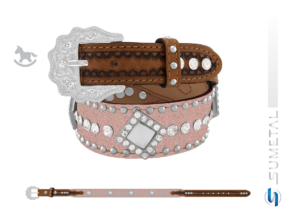 Cinto Country Glitter Rose e Chaton Infantil CT0205