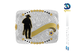 Fivela Country Masculina Cowboy 16405F PD - Frente
