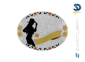 Fivela Country Feminina Cowgirl 16406F PD - Frente