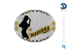 Fivela Country Feminina Cowgirl Gravação Nome 16406F PD - Frente