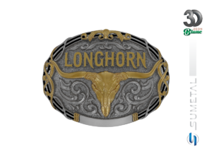 Fivela Country Masculina Longhorn 16449F PVD - Frente
