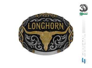 Fivela Country Masculina Longhorn 16449FJ PVD - Frente