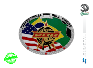 Fivela Country Masculina PBR Bandeira BrasilxEUA 16583FJ ND - Frente