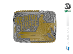 Fivela Country Rédeas Reining Horse 16402F PVD - Frente