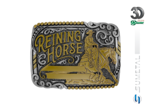 Fivela Country Rédeas Reining Horse 16402FE PVD - Frente
