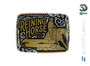 Fivela Country Rédeas Reining Horse 16402FJ PVD - Frente