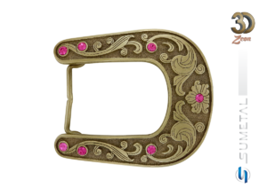 Fivela Country 7 Strass Rose 16294F OV - Frente